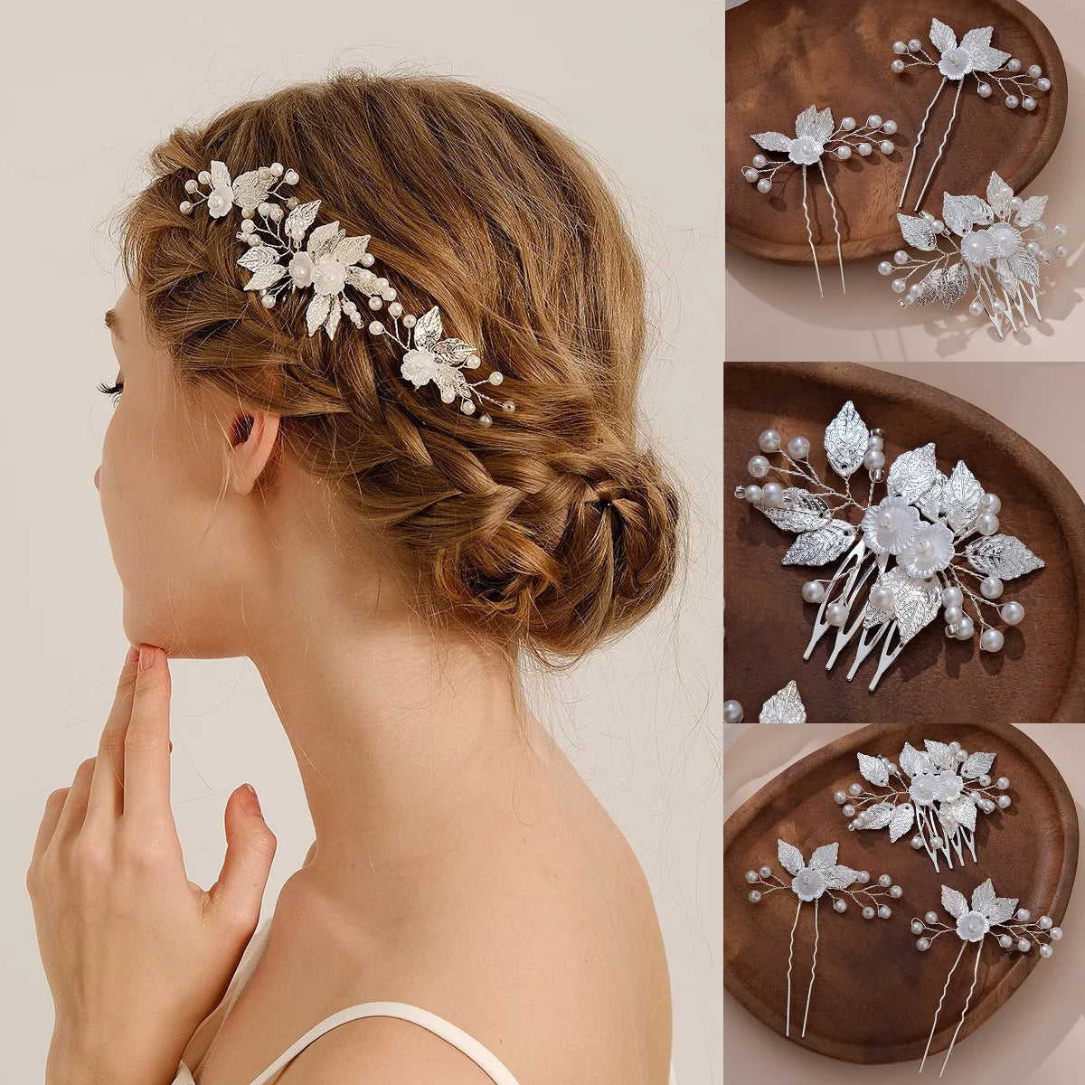 Peigne Perles Fleur