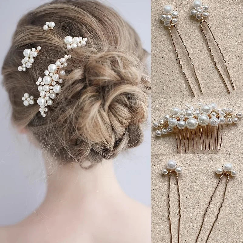 Peigne Perles Fleur