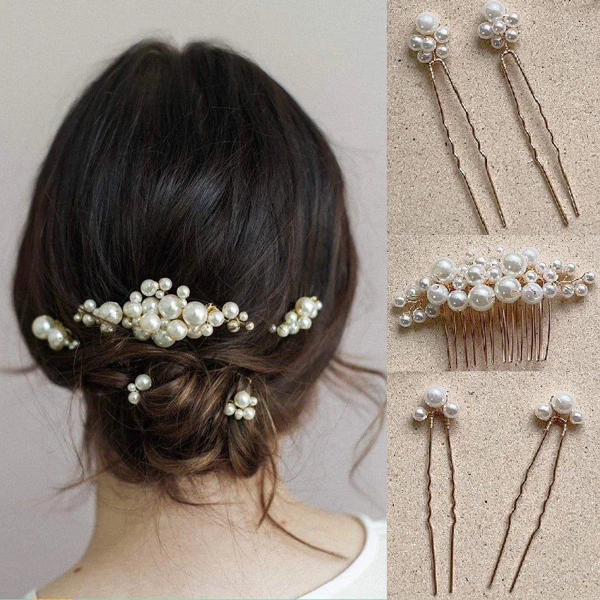 Peigne Perles Fleur
