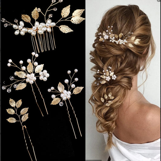 Peigne Perles Fleur