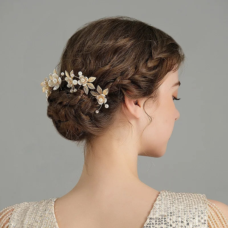 Peigne Perles Fleur