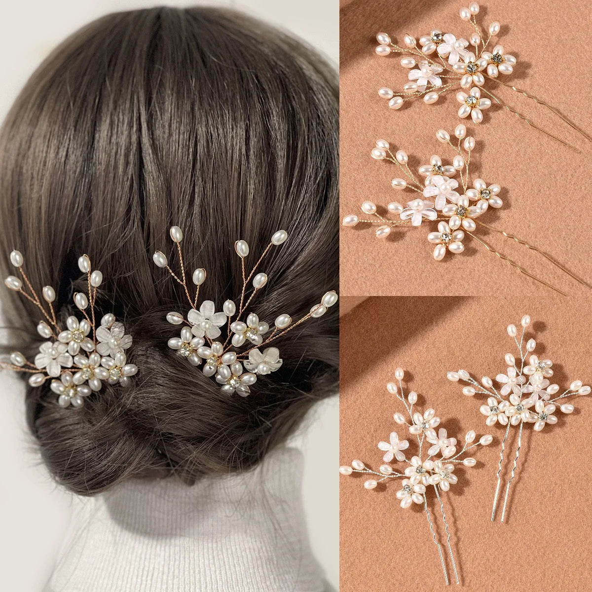Peigne Perles Fleur