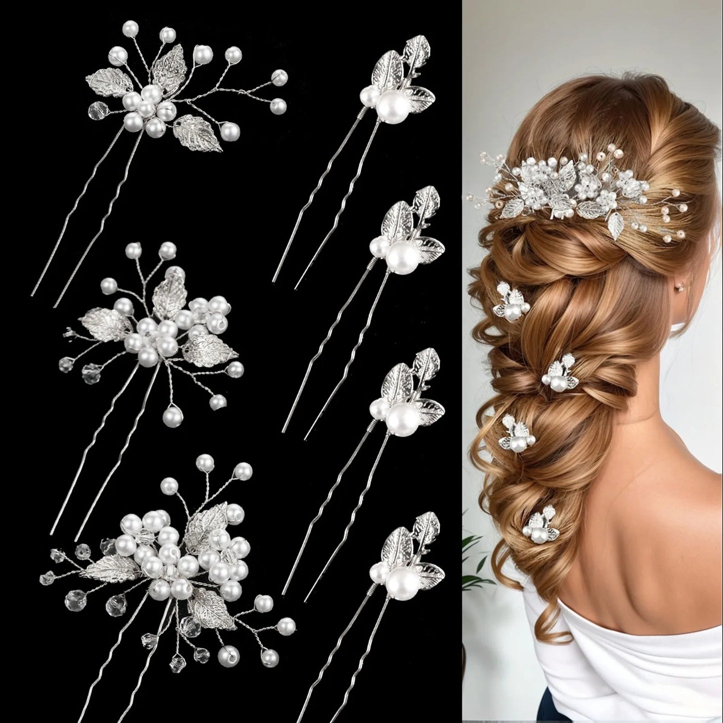 Peigne Perles Fleur
