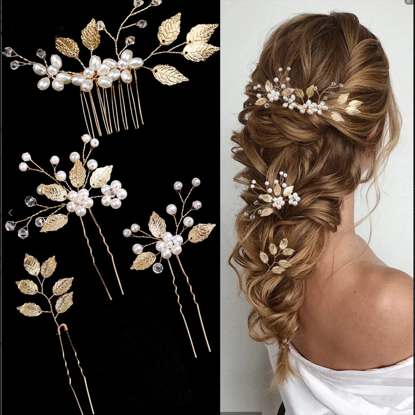 Peigne Perles Fleur