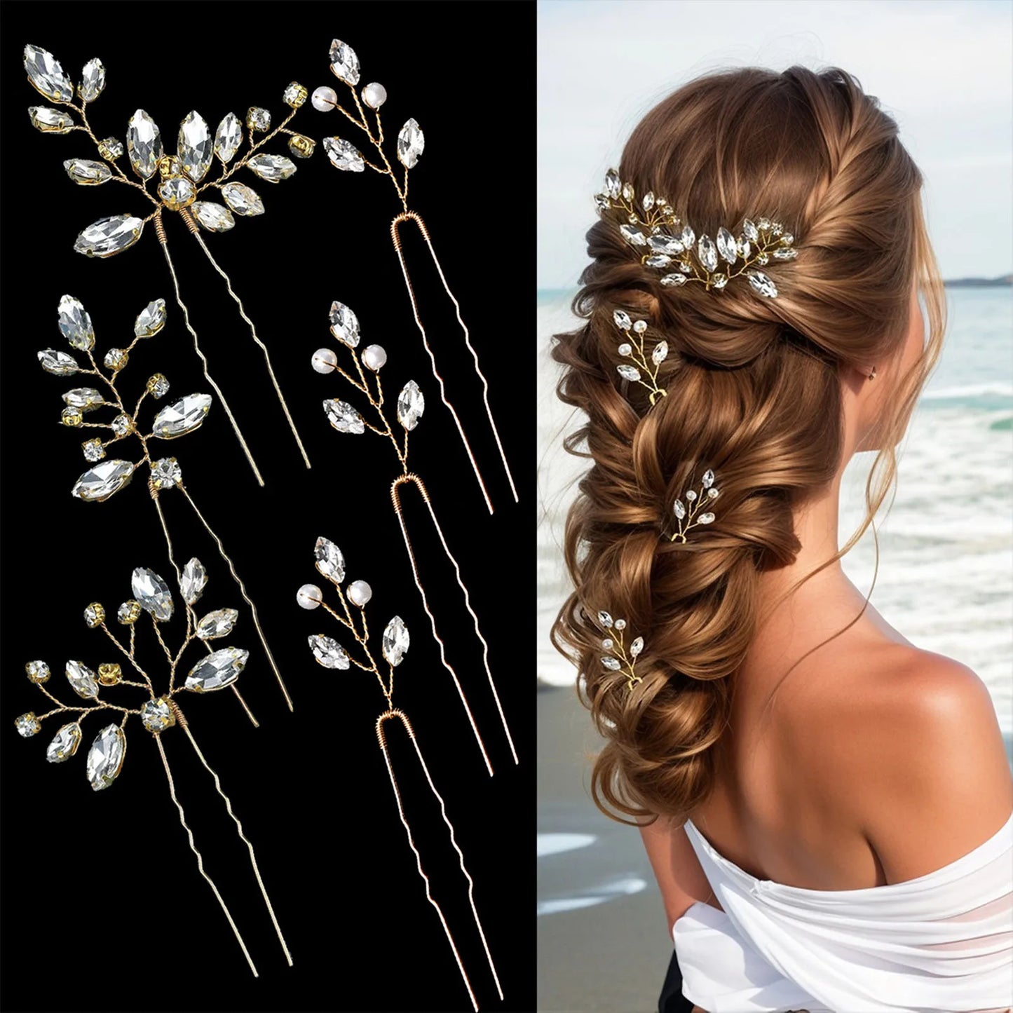 Peigne Perles Fleur