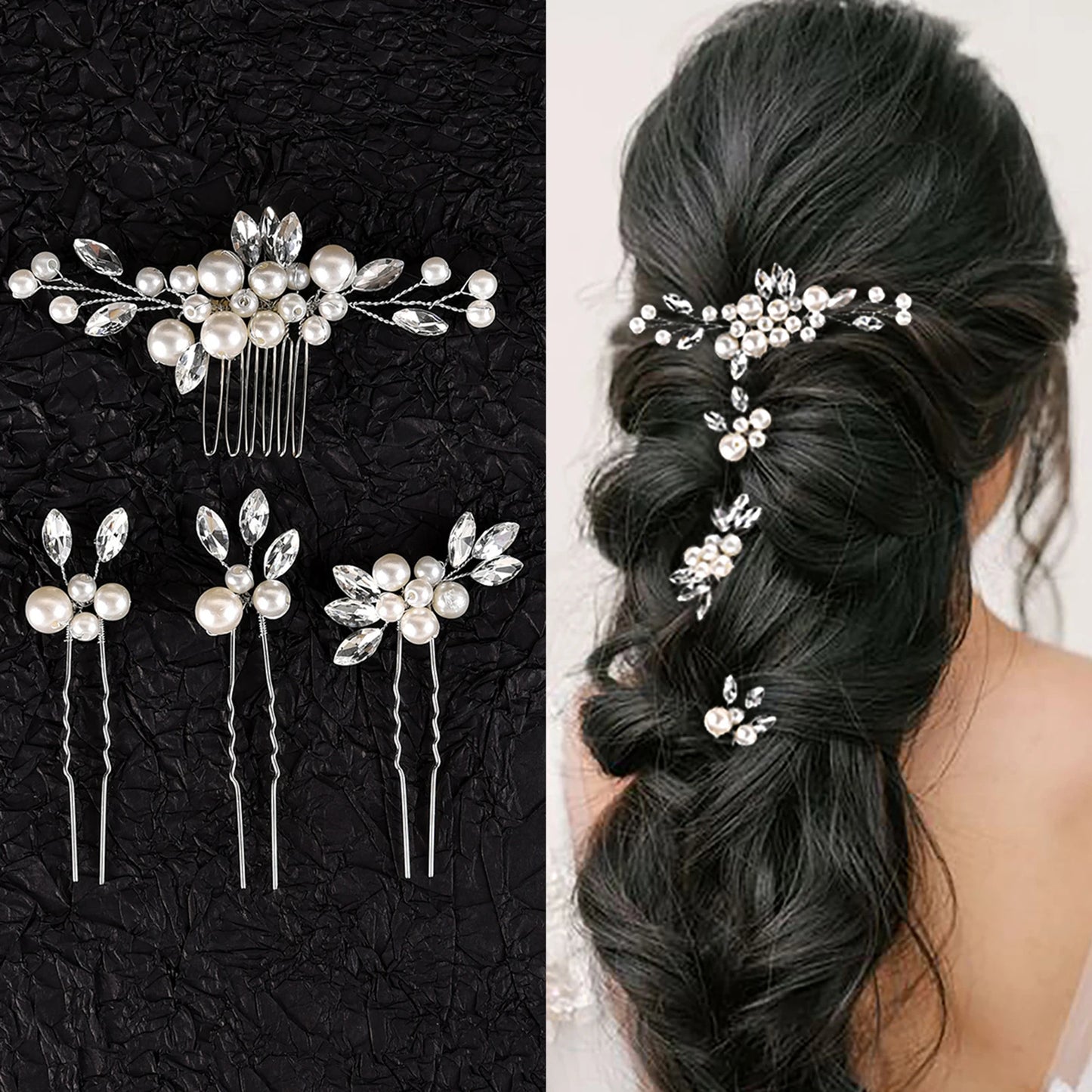 Peigne Perles Fleur