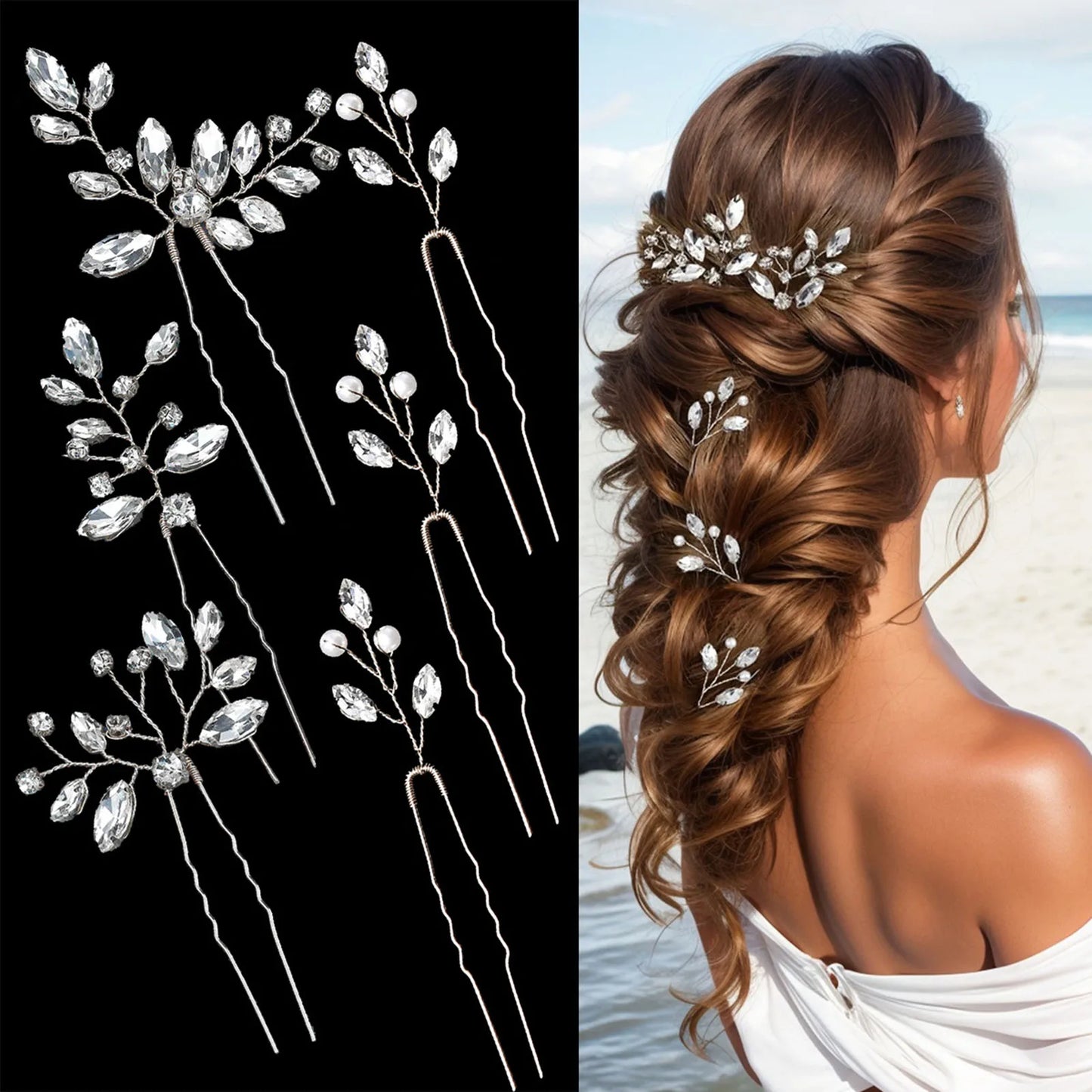 Peigne Perles Fleur