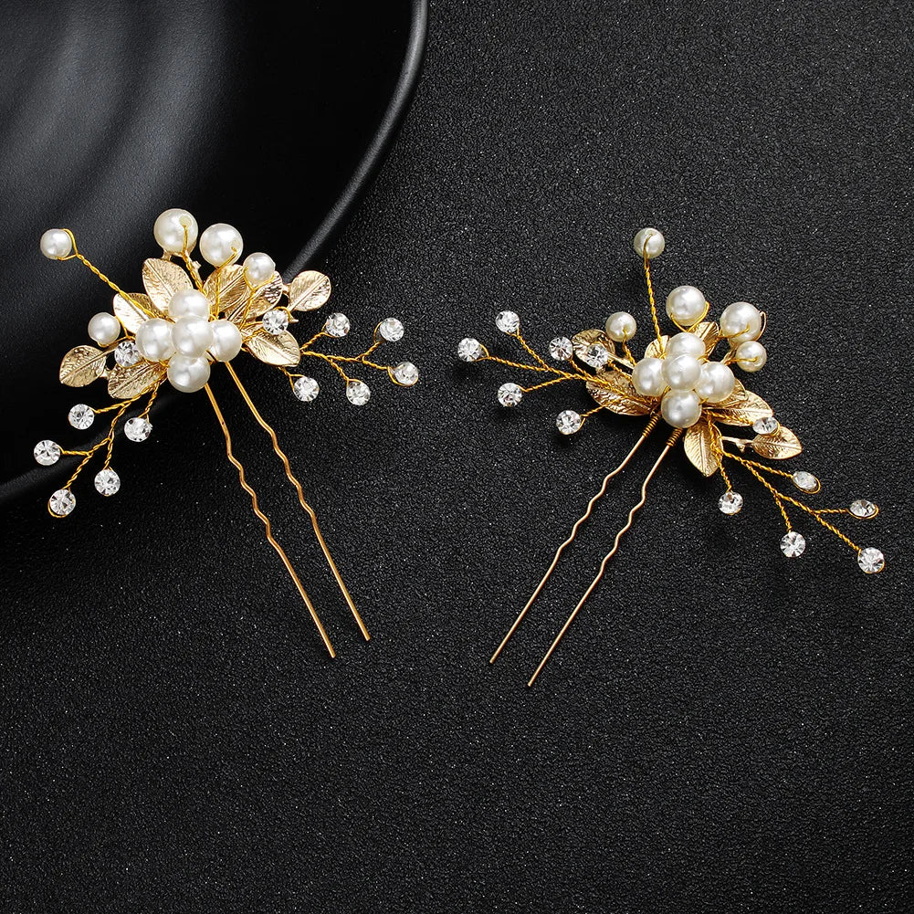 Peigne Perles Fleur